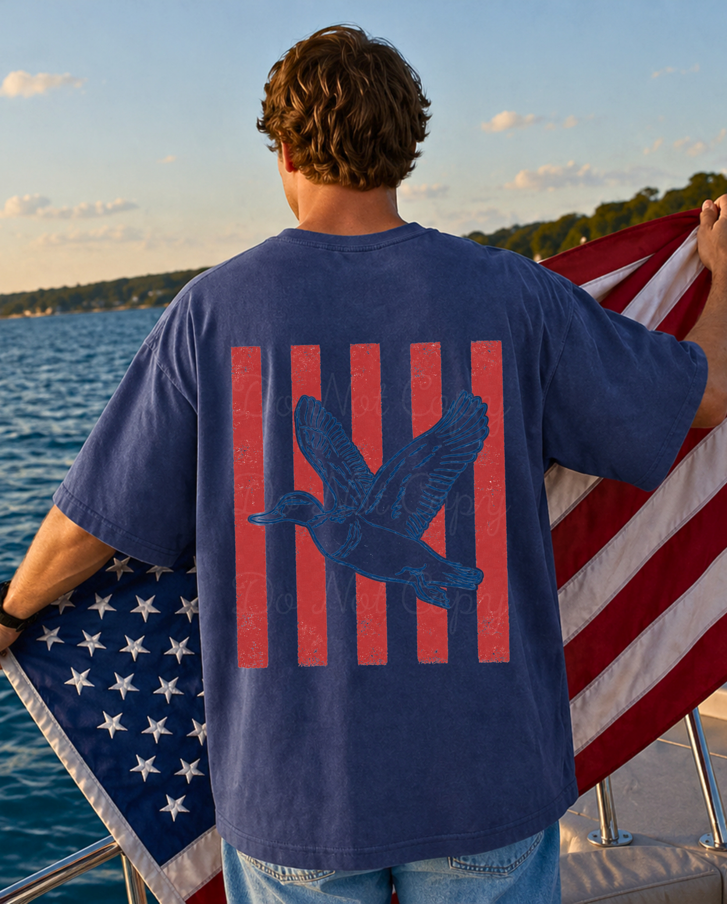 Patriotic Duck Stripes Tee (Back Design Only)