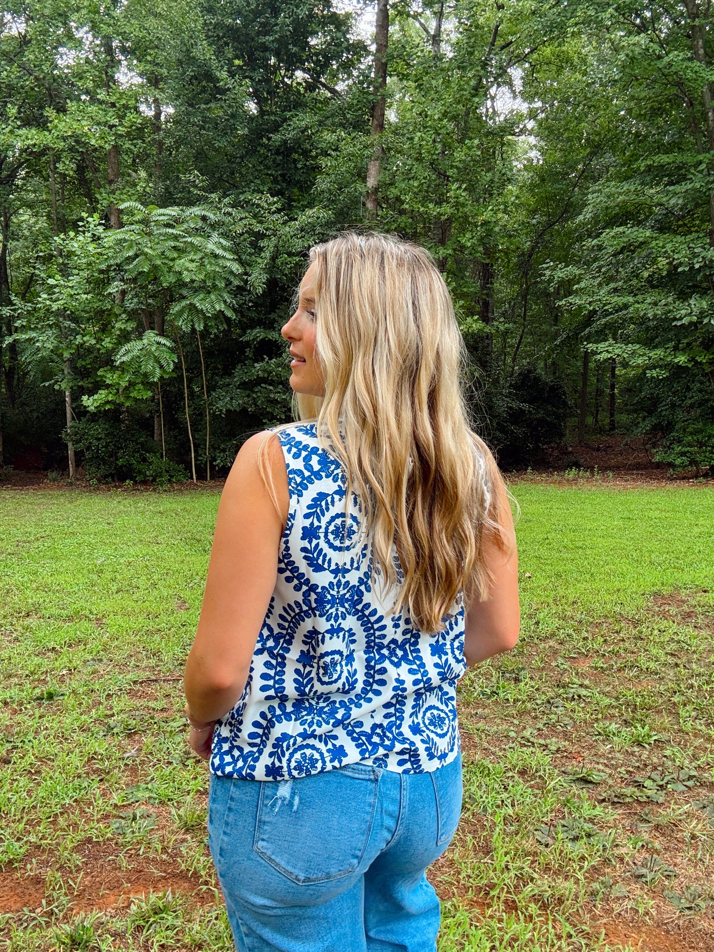 Blue Paisley Tank