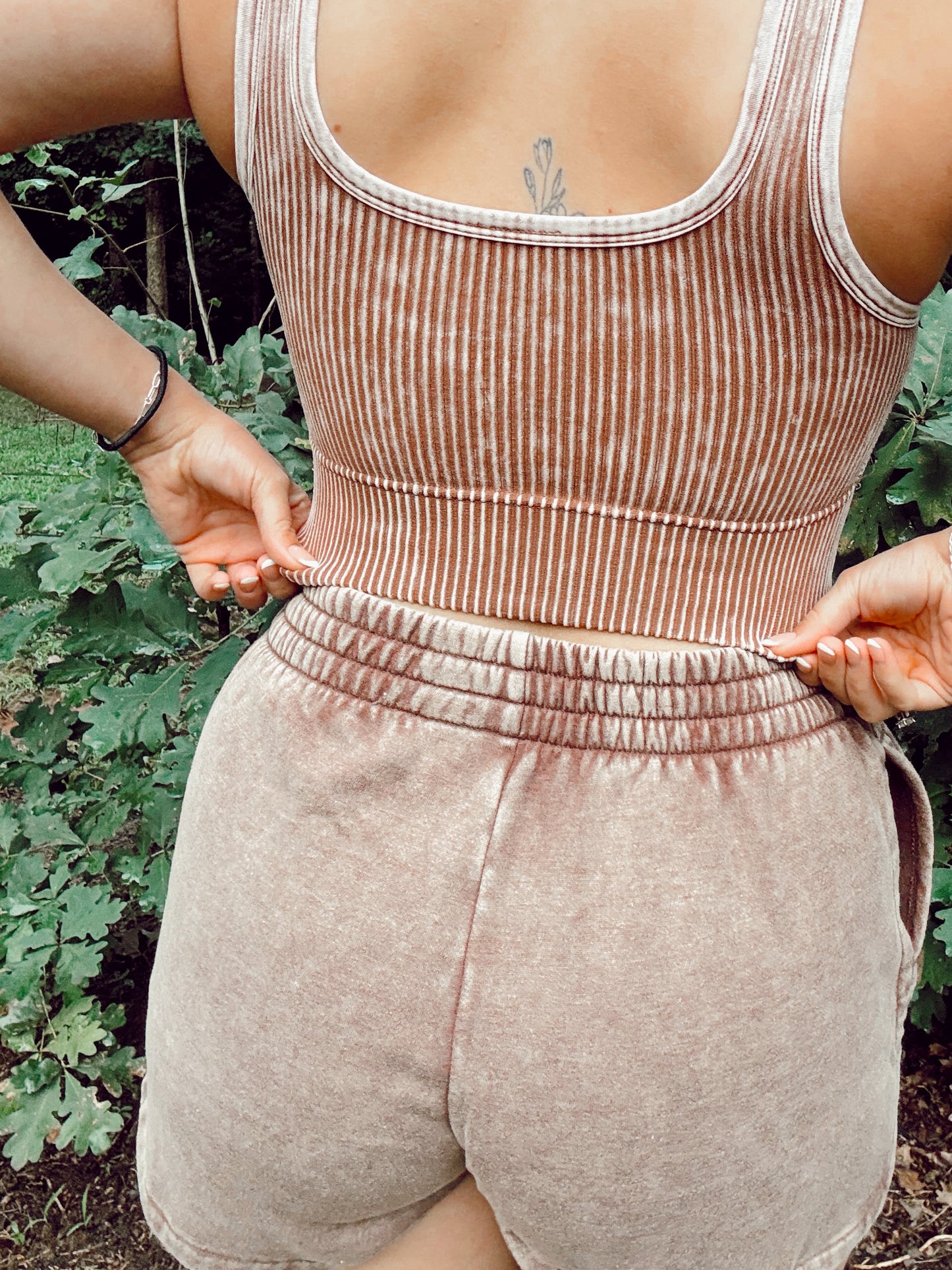 Zenana Mineral Washed Fleece Shorts